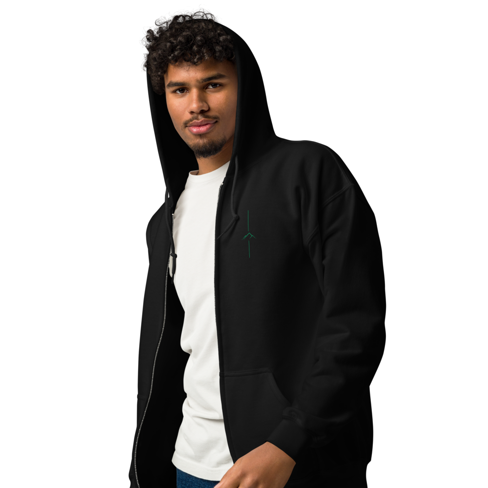 Line  Zip Hoodie - Green